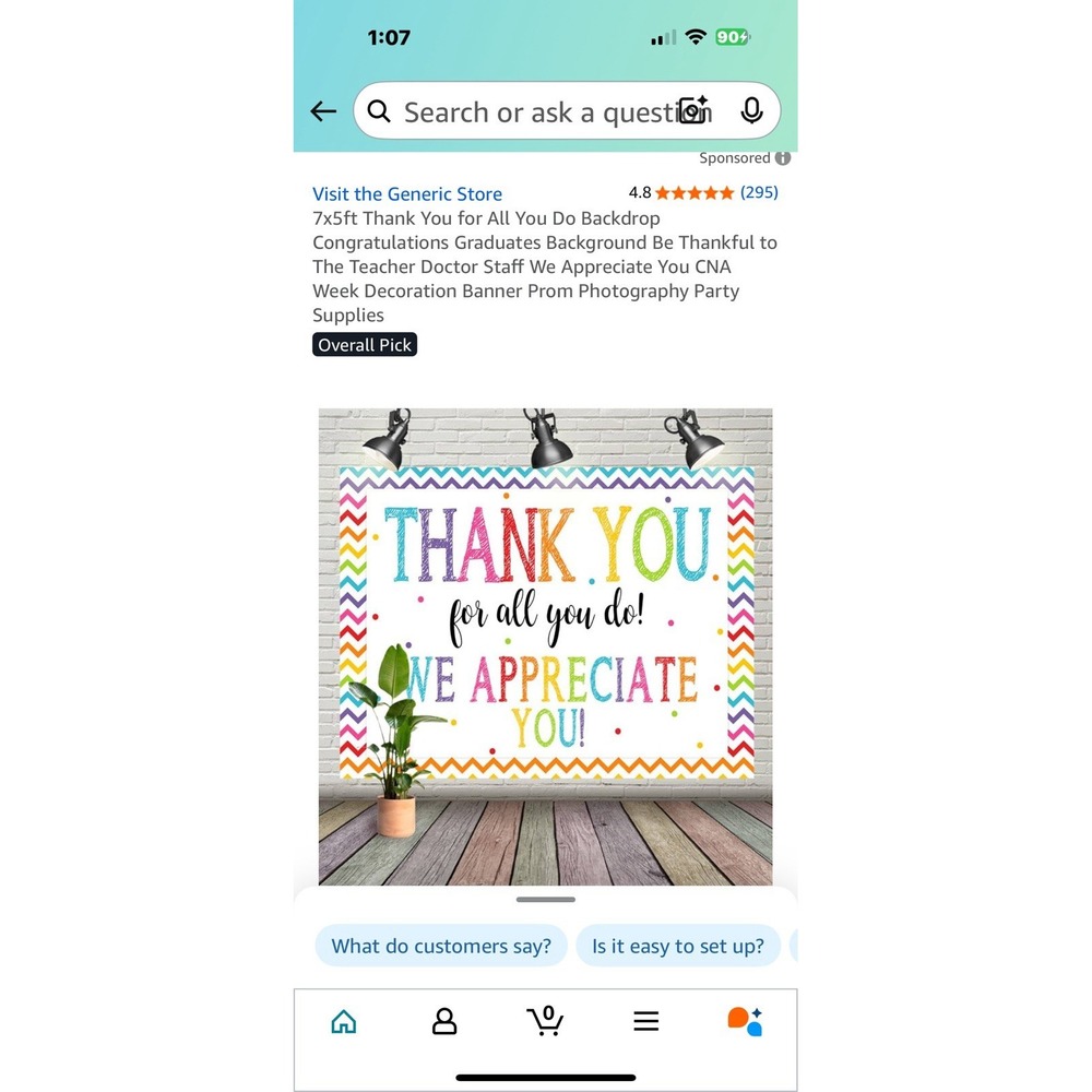 Wall Backdrop Sign.  Thank You For All You Do Backdrop Brand‎ New. 4326